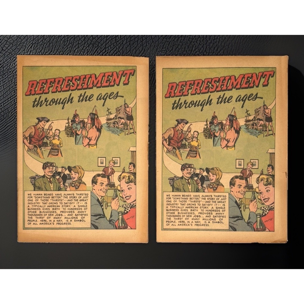 Refreshment Through the Ages (Coca Cola) 1951 Comic Book Advertisement Coke